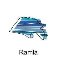 Ramla on a geographical map icon design, Map is highlighted on the Israel country, illustration design template vector