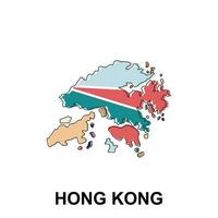 Hong Kong ciudad mapa república de porcelana, shanxi provincia, mapa vector ilustración diseño plantilla, en blanco antecedentes