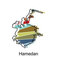 vector gráfico de hamedán mapa, corrí país vector diseño modelo aislado en blanco antecedentes