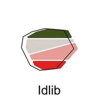 Map of Idlib vector illustration design template, on a white background. Map for infographic and geographic information.