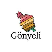 Gonyeli Highlighted on Turkey Map, Vector map of Gonyeli creative design template