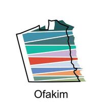 vector file map of Ofakim, Outline Map of Israel country Vector Design Template. Editable Stroke