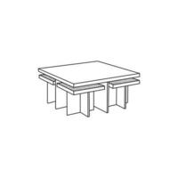 mueble minimalista logo icono mesa, vector icono ilustración diseño modelo