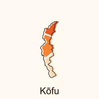 Kofu map. Blank vector map of the Country. Borders of Japan for your infographic. Vector illustration. design template