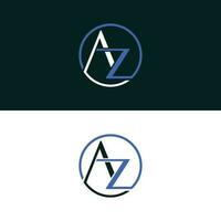 Letter AZ with circle logo design template vector. designs concept, logos, logotype element for template. vector