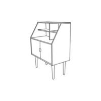 Minimalist Cabinet interior logo. creative line art style concept for furniture interior template vector