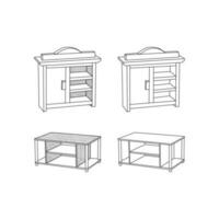 vector design of Cabinet icon set collection, icon Furniture line art vector, minimalist illustration design template