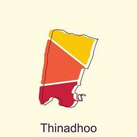 Map of Thinadhoo Vector illustration icon with simplified map of Republic of Maldives, illustration design template