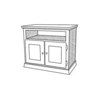 TV Tribune line simple furniture design, element graphic illustration template vector