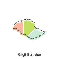 mapa de Gilgit Baltistan moderno con contorno estilo vector diseño, mundo mapa internacional vector modelo