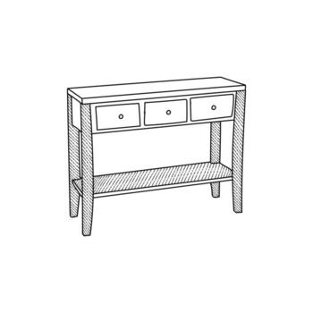 vector illustration of Drawer Table Line Art design, element graphic icon template