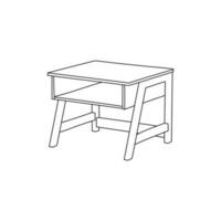 Drawer Table vector icon design, simple line illustration design template