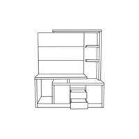 alacena línea mueble diseño plantilla, icono desde mueble colección aislado en blanco antecedentes vector