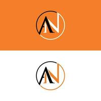Letter AN circle logo design template vector. designs concept, logos, logotype element for template. vector