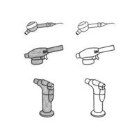 set of Gas Burner Tool icon line illustration collection, With modern vector concept. suitable for your company