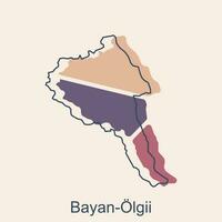 vector map of Bayan Olgii modern outline, High detailed vector map Mongolia illustration vector Design Template, suitable for your company