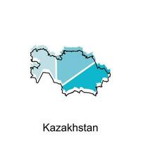 Stylized vector Kazakhstan map, Logo Vector Design. Abstract, designs concept, logo, logotype element for template.