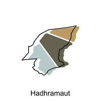 mapa de hadramaut provincia de Yemen ilustración diseño, mundo mapa internacional vector modelo con contorno gráfico bosquejo estilo aislado en blanco antecedentes