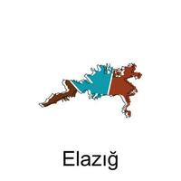 Elazig mapa en blanco fondo, Turquía mapa plano icono, vector ilustración diseño modelo