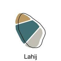 mapa de lahij provincia de Yemen ilustración vector diseño plantilla, adecuado para tu compañía, geométrico logo diseño elemento