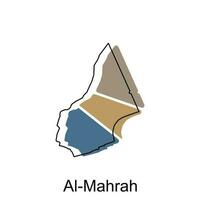 Map of Al Mahrah Province of Yemen illustration design, World Map International vector template with outline graphic sketch style isolated on white background