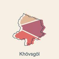 vector map of Khovsgol modern outline, High detailed vector map Mongolia illustration vector Design Template, suitable for your company