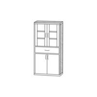 Cabinet line simple furniture minimalist logo, vector icon illustration design template