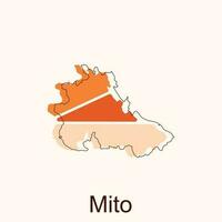 Mito map. Blank vector map of the Country. Borders of Japan for your infographic. Vector illustration. design template