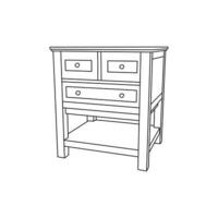 Table furniture minimalist logo, vector icon illustration design template