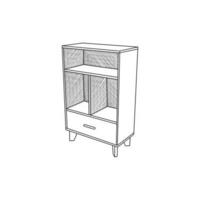 Cabinet icon line minimalist interior design, illustration vector Design Template, suitable for your company