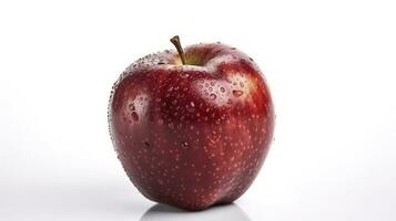 Red apple isolated on white background. Fresh raw organic fruit, generate ai photo