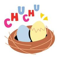 Trendy Egg Nest vector