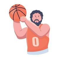 Trendy Throwing Basketball vector