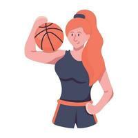 Trendy Basketball Girl vector