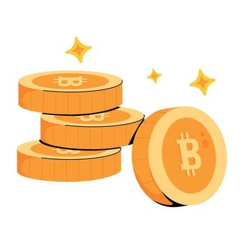 Trendy Bitcoin Stack vector