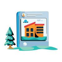 Trendy Online Property vector