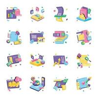 Collection of Web Designing Flat Illustrations vector