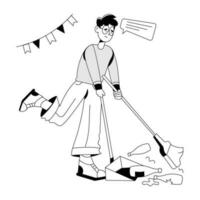 Trendy Cleaning Mess vector