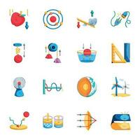 Bundle of Physics Theories Flat Icons vector