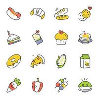 Pack of Food Sketchy Icons vector