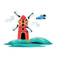 Trendy Windmill Concepts vector