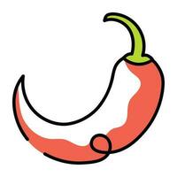 Trendy Red Chilli vector