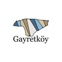 logo city of the gayretkoy, Map of gayretkoy city of turkey region, illustration vector design template