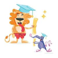 Trendy Animals Graduation vector