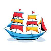 Trendy Sailing Ship vector