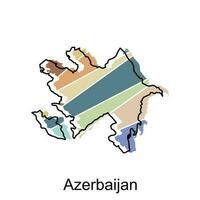 Vector graphic Azerbaijan of map, Iran Country Vector Design Template isolated on White background