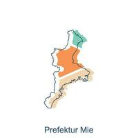 map of Prefektur Mie vector design template, national borders and important cities illustration Abstract, designs concept, logo, logotype element for template.