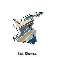 Beit Shemesh map icon vector illustration design template, Stylized vector Israel map showing big cities