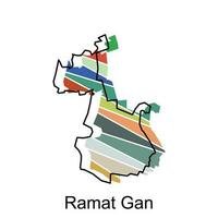 vector archivo mapa de Ramat Gan, contorno mapa de Israel país vector diseño modelo. editable carrera