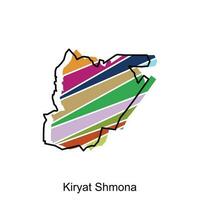 Kiryat Shmona map icon vector illustration, Map is highlighted on the Israel country, illustration design template